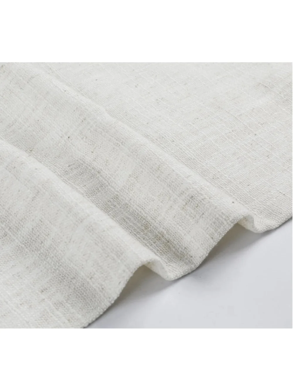 TWOPAGES Pinch Pleated Linen Curtain, Beige White, 52Wx84L 1panel